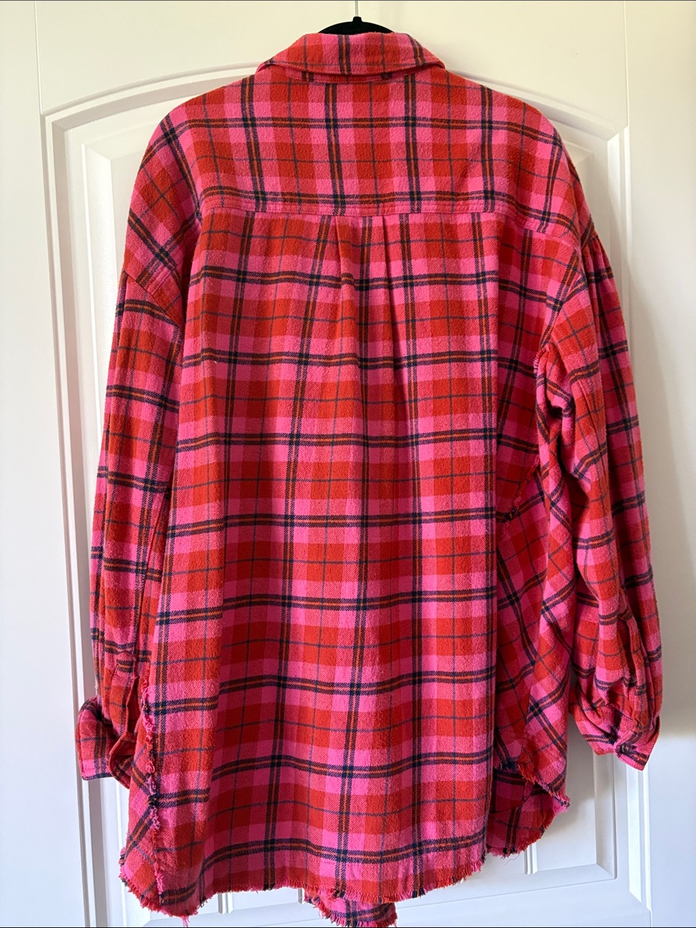 Free People Red & Pink Plaid Button-Down Shirt - Picture 6 of 7